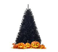GOPLUS Sapin de Noël Artificiel Noir 230 cm avec 1258 Branches en PVC