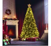 GOPLUS Sapin de Noël Lumineux 150 CM,150 LED,11 Modes d'Eclairage-600 Branches Artificiel Réaliste en PVC Ignifugé Décoration No