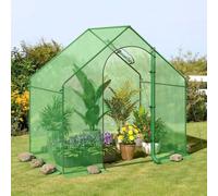 GOPLUS Serre de Jardin Portable 179x100x167cm, Housse en Maille PE, Serre de Jardin avec Porte et Fenêtre, 3 Piquers de Terre et 4 Cordes à Ven, pour Fleurs, Légumes