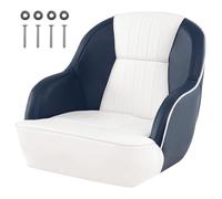 GOPLUS Siège de Bateau, Siège de Pilot avec Dossier, Chaise Pilotage Recouverte Cuir Artificiel et Rembourrée en Mousse, Design Ergonomique, pour Pêche, Yacht, Charge 150KG (Bleu,58x54,5x49 CM)
