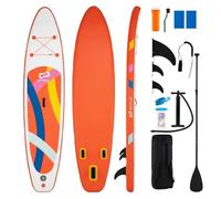 GOPLUS Stand Up Paddle Gonflable Adulte, Planche de Paddle 336cm Stable, Charge 160 KG, Sup Épais avec Siège Kayak, Kit Complet avec Pagaie Réglable, Pompe, Aileron, Balade, Pêche, Surf (Orange)