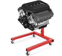 GOPLUS Support Moteur Atelier Levage, Charge 340kg avec Roues, Tête Rotative à 360° et Bras Réglables, Support Moteur en Métal Robuste, pour Garage, Réparation Automobile, Rouge (Forme U)