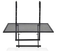 GOPLUS Table de Balcon Pliante, Table de Balcon Réglable en Hauteur, Table Suspendue en Fer, à Accrocher, avec Une Charge de 20 Kg