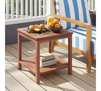 GOPLUS Table de Jardin 2 Niveaux, Table Pliante Exterieur Bois d’Acacia Portable avec Plateau Rectangulaire à Lattes, Idéal pour Piscine, Patio et Camping, Charge 75KG (Carrée,45x45x45CM)