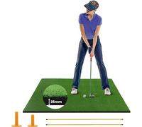 GOPLUS Tapis de Frappe de Golf Portable, 152x92x2,5 cm Tapis d'entraînement en Gazon Artificiel pour l'intérieur et l'extérieur