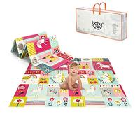 GOPLUS Tapis de Jeu pour Bébé Pliable en XPE Antidérapant et Imperméable, Tapis pour Ramper du Bébé Appliqué à Double Face, Utilisation Extérieur et Intérieur, 200 x 180 x 1,4 CM (Licorne)