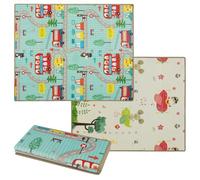 GOPLUS Tapis D'éveil Bébé Pliable 178 × 148 CM, Tapis De Jeu Pour Enfant Bebe en Mousse XPE Réversible, Imperméable et Portable pour Intérieur et Extérieur