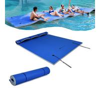 GOPLUS Tapis Flottant de Piscine en Mousse XPE Résistant, Bouée Flottant pour 3-5 Personnes et 3 Couches, Charge Max 300KG,Convient pour Piscine, Plage, 270X180CM