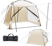 GOPLUS Tente de Camping 3x3M avec Moustiquaire,pour 6-8 Personnes, Tente de Reception Portable avec Parois en Maille sur 4 Côtés