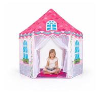 GOPLUS Tente de Jeu Enfant Intérieure et Extérieure, Édition Standard | Maison de Jeu avec Tapis de Danse/Tissu en Maille Respirante, Château de Princesse, Décoration de Chambre, pour Enfant 3+ Ans