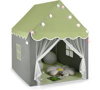 GOPLUS Tente de Jeu pour Enfants Intérieur et Extérieur 105x120x140CM avec Tapis Épais/Lumières pour Noël/Anniversaire Vert