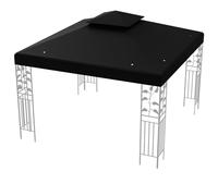 GOPLUS Toile de Rechange pour Tonnelle 3x3m, Toit de Remplacement Pliable pour Pavillon de Jardin, Auvent de Rechange Imperméable en Polyester (Noir avec Double Toits)