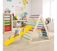 GOPLUS Triangle d’Escalade Enfants avec Toboggan pour Grimper et Glisser, Utilisation Jardin d'enfant ou à la Maison,50 KG pour Enfants 3Ans+