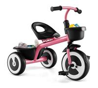 GOPLUS Tricycle Enfants de 1,5-5 Ans, Vélo Draisienne Bebe avec Siège Réglable à 2 Niveaux,Pédales, Rangement Avant et Arrière, Capacité 25 kg,75 x 47 x 59 cm (Rose)
