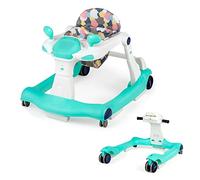 GOPLUS Trotteur Bébé Fille Garçon 6-18 Mois, Trotteur Marche Bébé Evolutif 2 en 1, Pousseur Pliable avec Lumière et Musique, Hauteur Réglable en 3 Positions, Coussin Amovible, Charge15KG (Vert)