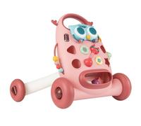 GOPLUS Trotteur Bebe Garçon Fille, Chariot de Marche Bebe avec Vitesse Réglable, Jouet Hibou avec Lumières et Musique, Panneau de Jeux, Trotteur Enfant pour 10-36 Mois (Rose)