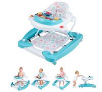GOPLUS Trotteur Bébé Garçon Fille Evolutif 6 en 1, Trotteur Marche Bebe Pliable avec 3 Hauteur Réglable, Lumières, Musique, Plateau d’Activités Amovible, Charge 12KG, pour 6-14 Mois (Vert)