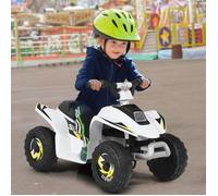 GOPLUS Voiture 4x4 Quad Buggy Electrique,Quad ATV 6V avec Marche Arrière et Frein,pour Enfants +3 Ans,Contrôle par Poignée,Blanc