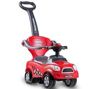 GOPLUS Voiture à Pousser 3 en 1 pour Enfants avec Garde-Corps, Klaxon, Espace de Rangement Caché, Voiture Poussette avec Poignée Amovible, pour Tout-Petits de 2 à 6 Ans