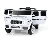 GOPLUS Voiture Électrique Enfant 3-8 Ans 12V avec Télécommande Mercedes Benz G63-Démarrage Lent/LED/USB,30KG Blanc