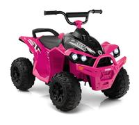 GOPLUS Voiture Electrique Enfants 12V, Quad Electrique Enfants 1 Place 2,2-4,3 km/he, Klaxon, Musique, Phares LED, Quad Motorisé pour Filles Garçons 3-8 Ans, Charge 35KG (Rose)