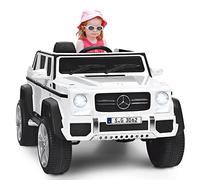 GOPLUS Voiture Electrique Enfants 2 Place 12V avec Télécommande 2,4G, Mercedes G650, 2 Vitesses et Démarrage Frein,Porte et Phare, Musique avec USB pour Enfants 30KG 3-12 Ans