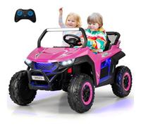 GOPLUS Voiture Electrique Enfants 2 Place avec Télécommande 2,4G, Lumières et Musique, Quad 4x4 Electrique Enfants 12V,Charge 60kg pour Enfant 3-8 Ans Rose