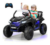 GOPLUS Voiture Electrique Enfants 2 Place avec Télécommande 2,4G, Lumières et Musique, Quad 4x4 Electrique Enfants 12V,Charge 60kg pour Enfant 3-8 Ans Noir