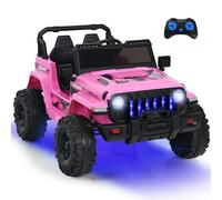 GOPLUS Voiture Electrique Enfants 2 Places, Quad 4x4 Electrique Enfants 12V avec Télécommande 2,4G & Vitesse Réglable & Klaxon Sonore & Lumière & Musique.Charge 35KG pour Enfant 3+ Ans(Rose)