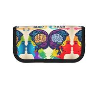 gopoo Avantage du cerveau gauche et droit - Jolie trousse à crayons en toile - Rangement organisé pour les voyages et un usage quotidien - Trousse de maquillage