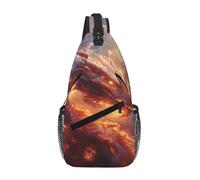 gopoo Dragon Of The Night Sac de poitrine à bandoulière - Sac à dos fin pour homme et femme - Sac à bandoulière léger et décontracté