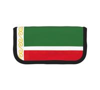 gopoo Jolie trousse à crayons en toile avec drapeau de la République tchétchène - Rangement organisé pour voyage et usage quotidien - Trousse à crayons et maquillage