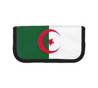 gopoo Jolie trousse à crayons en toile avec drapeau de l'Algérie - Rangement organisé pour voyage et usage quotidien - Trousse à crayons et maquillage