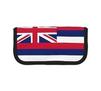 gopoo Jolie trousse à crayons en toile avec drapeau hawaïen - Rangement organisé pour voyage et usage quotidien - Trousse à crayons et maquillage