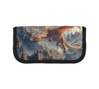 gopoo Jolie trousse à crayons en toile Dragons and Castles - Rangement organisé pour voyage et usage quotidien - Trousse à crayons et maquillage