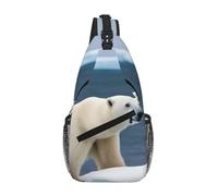 gopoo Polar Bear Sac à dos à bandoulière fin pour homme et femme Sac à bandoulière léger décontracté