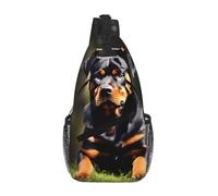 gopoo Rottweiler Sac à dos à bandoulière en papier peint - Sac à dos fin pour homme et femme - Sac à bandoulière léger et décontracté