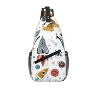gopoo Sac à dos à bandoulière en forme de fusées de dessin animé - Sac à dos fin à bandoulière léger pour homme et femme