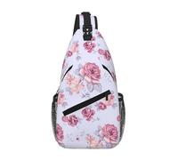 gopoo Sac à dos à bandoulière fin et léger pour homme et femme Motif roses rouges