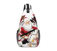 gopoo Sac à dos à bandoulière fin pour homme et femme Motif Père Noël