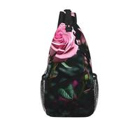 gopoo Sac à dos à bandoulière léger et fin avec imprimé rose rose pour homme et femme