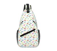 gopoo Sac à dos à bandoulière pour homme et femme - Sac à bandoulière léger - Motif lapins sautant - Sac à bandoulière décontracté