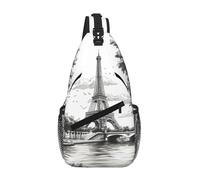 gopoo The Eiffel Tower In Paris Sac à dos à bandoulière fin pour homme et femme Sac à bandoulière léger décontracté