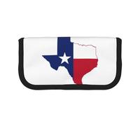 gopoo Trousse à crayons en toile avec carte du drapeau du Texas - Rangement organisé pour voyage et usage quotidien - Trousse à crayons et maquillage