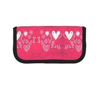 gopoo Trousse à crayons en toile avec cœur pour la Saint-Valentin - Rangement organisé pour voyage et usage quotidien - Trousse de maquillage