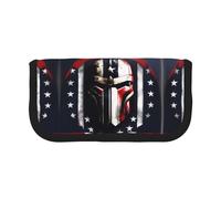 gopoo Trousse à crayons en toile avec drapeau américain Spartan - Rangement organisé pour voyage et usage quotidien - Trousse de maquillage