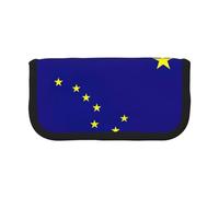 gopoo Trousse à crayons en toile avec drapeau de l'État de l'Alaska - Rangement organisé pour voyage et usage quotidien - Trousse à crayons et maquillage
