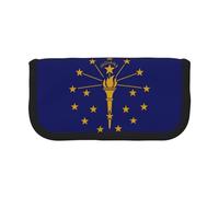 gopoo Trousse à crayons en toile avec drapeau de l'État de l'Indiana - Rangement organisé pour voyage et usage quotidien - Trousse à crayons et maquillage