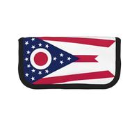 gopoo Trousse à crayons en toile avec drapeau de l'État de l'Ohio - Rangement organisé pour voyage et usage quotidien - Trousse à crayons et maquillage