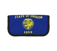 gopoo Trousse à crayons en toile avec drapeau de l'État de l'Oregon - Rangement organisé pour voyage et usage quotidien - Trousse à crayons et maquillage